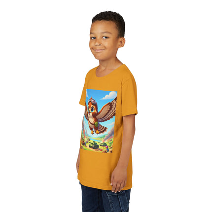 Red-Tailed Hawk in Battle Youth Short Sleeve Tee