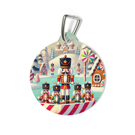 Nutcracker Candy-Striped Pet Tag