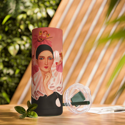 Pierrot & Fairies Dressed in Pink by Sofia Chiostri Skinny Matte Tumbler, 20oz