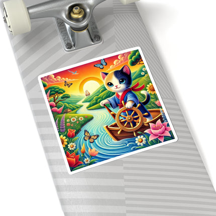 Sailor Kitten’s River Adventure Kiss-Cut Stickers (4 Sizes)