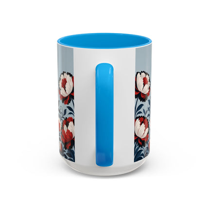 ❤️🌺 The Scarlet Blossom Dancer Colorful Mug – Art Deco Fashion Whimsy