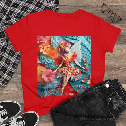 Hibiscus Fairy Women's Midweight Cotton Tee