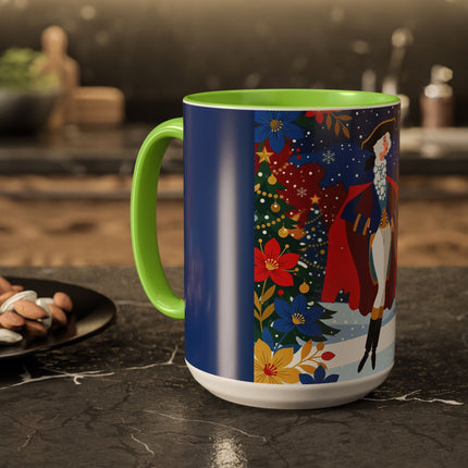 🎭❄️ The Christmas Masquerade Lady Colorful Mug – Art Deco Holiday Fantasy