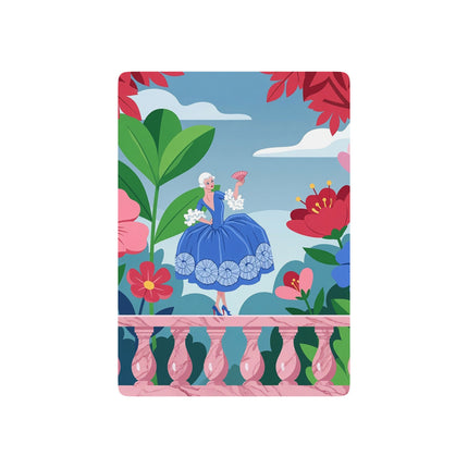 🌸🌿 The Lady Of The Blossoming Terrace Playing Cards – Art Deco Floral Garden Elegance