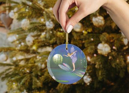 Fairy on a Dragonfly by Ida Rentoul Outhwaite Glass Ornament