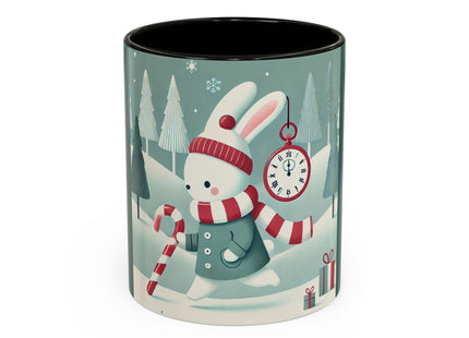 Candy Cane Timekeeper Bunny Colorful Mugs (11oz, 15oz)