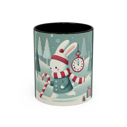 Candy Cane Timekeeper Bunny Colorful Mugs (11oz, 15oz)