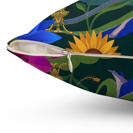 🌙🕯️ The Lady Of The Midnight Garden Square Pillow – Art Deco Nocturne