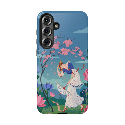 🌸☂️ The Lady Of The Falling Blossoms Phone Case – Art Deco Garden Whimsy