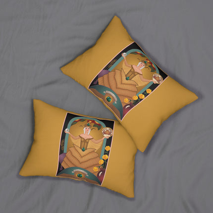 June & Pearl, Alexandrite (from the Gem Series) by Sofia Chiostri Spun Polyester Lumbar Pillow