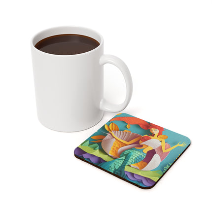 Charming Mermaid Cork Back Coaster