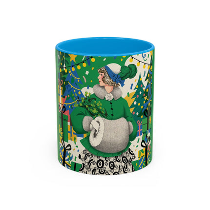 🍀🎄 The Emerald Holly Christmas Colorful Mug – Art Deco Holiday Elegance