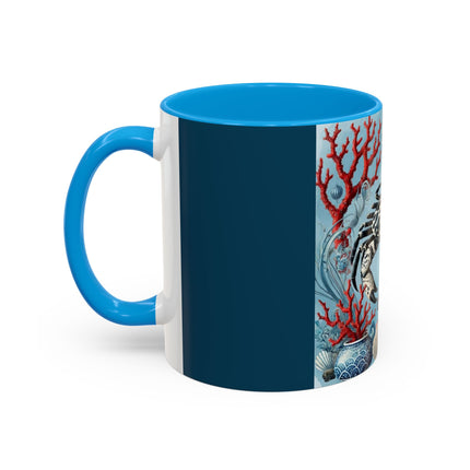 Spotted Crab & Pagoda Colorful Mug – Mystical Ocean & Asian Harmony
