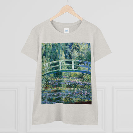 Water Lilies and Japanese Bridge by Claude Monet Women's Midweight Cotton Tee