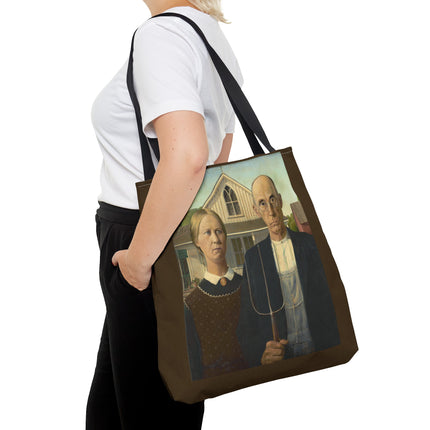 American Gothic by Grant Wood Tote Bag (AOP)