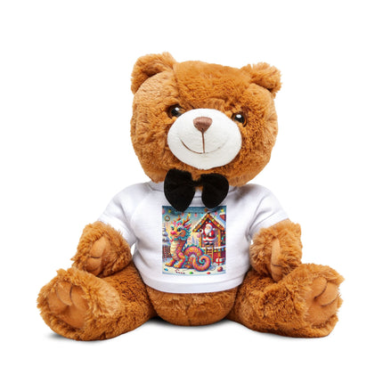 Playful Dragon's Christmas Teddy Bear with T-Shirt
