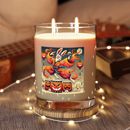 Jack-O’-Lantern Drums & The Kabuki Rabbit Scented Candle - Full Glass, 11oz
