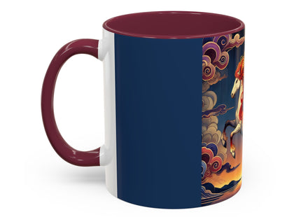 Flame-Winged Horse at Sunset Colorful Mugs (11oz, 15oz)