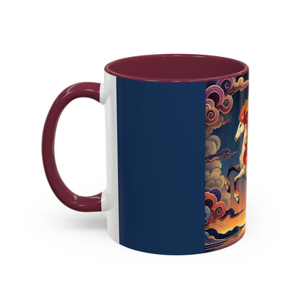 Flame-Winged Horse at Sunset Colorful Mugs (11oz, 15oz)