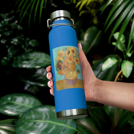 Vase with Twelve Sunflowers by Vincent Van Gogh Copper Vacuum Insulated Bottle, 22oz
