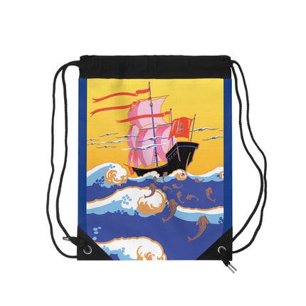 Golden Seas and Whimsical Dreams Drawstring Bag