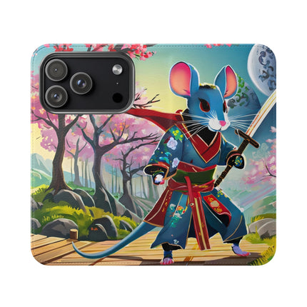 🐀⚔️ Cyber Samurai Rat Flip Case – Neon Discipline & Futuristic Skill