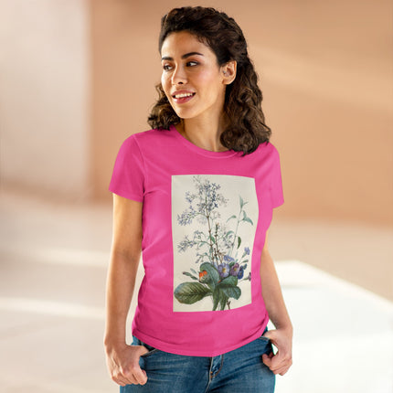 A Bouquet of Flowers with Insects by Pierre Joseph Redouté Women's Midweight Cotton Tee