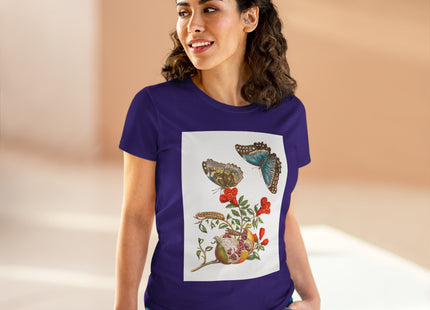 Blue Butterflies and Pomegranate Cotton Tee