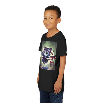 Moonlit Samurai Kitty Youth Short Sleeve Tee