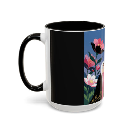 🌹🎄 The Lady Of The Candlelit Rose Tree Colorful Mug – Art Deco Christmas Garden