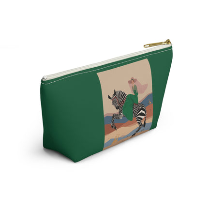 Zebra Rider Cosmetic Bag – Safari Chic & Art Deco Elegance