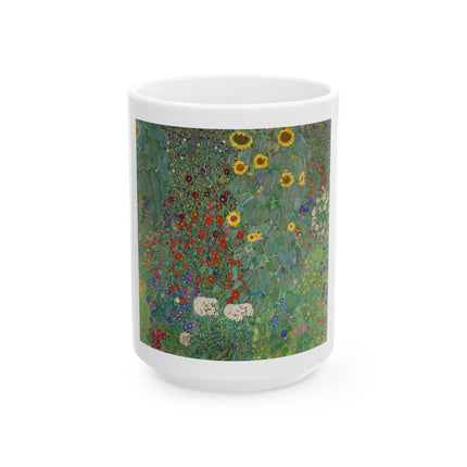 Farm Garden with Sunflowers by Gustav Klimt Ceramic Mug (11oz, 15oz)