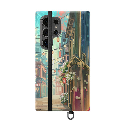 🦝✨ Cybernetic Red Panda Flip Case – Neon Charm & Futuristic Wonder