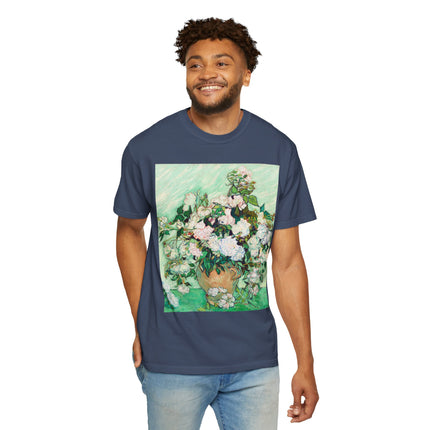 Roses by Vincent Van Gogh Unisex Garment-Dyed T-shirt