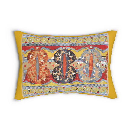Reproduction of the Shield Frieze by Emile Gilliéron Spun Polyester Lumbar Pillow