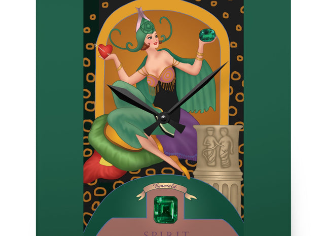 May & Emerald Zodiac Acrylic Wall Clock