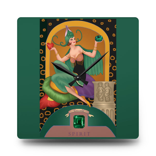 May & Emerald Zodiac Acrylic Wall Clock