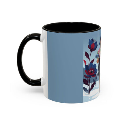 🎁🌺 The Christmas Gift Garden Stroll Colorful Mug – Art Deco Holiday Fantasy