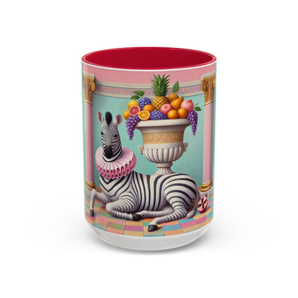 Still Life with Zebra, Fruit, and Pink Columns Colorful Mugs (11oz, 15oz)