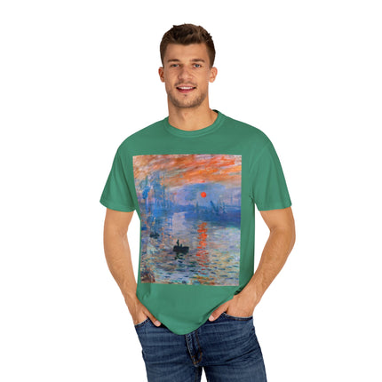 Sunrise by Claude Monet Unisex Garment-Dyed T-shirt