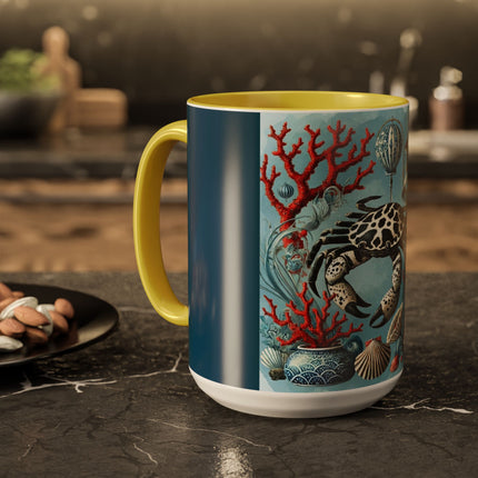 Spotted Crab & Pagoda Colorful Mug – Mystical Ocean & Asian Harmony