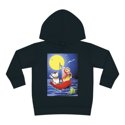 Embarking on a Moonlit Journey Toddler Pullover Fleece Hoodie