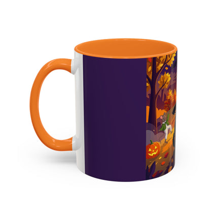 🐈‍⬛🎻 The Black Cat's Moonlit Melody Colorful Mug – Whimsical Halloween Music