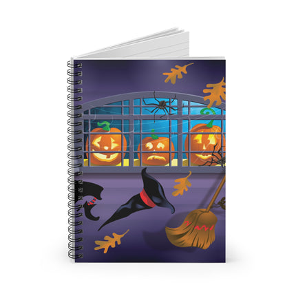 Whimsical Halloween Mischief Spiral Notebook - Ruled Line