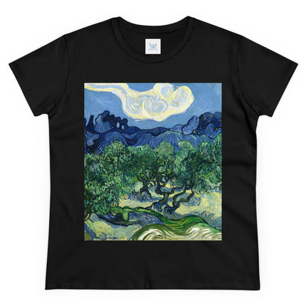 Olive Trees by Vincent Van Gogh Women's Midweight Cotton Tee