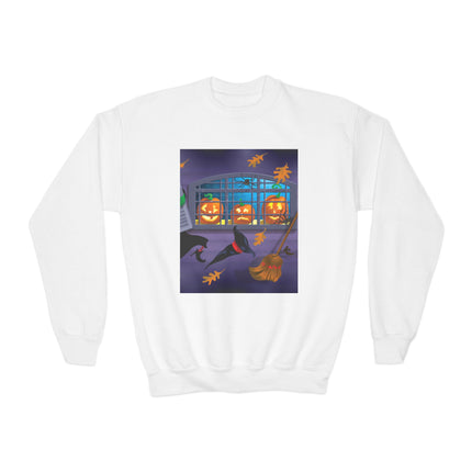 Whimsical Halloween Mischief Youth Crewneck Sweatshirt