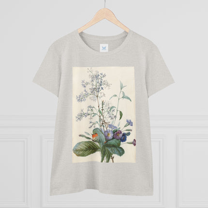 A Bouquet of Flowers with Insects by Pierre Joseph Redouté Women's Midweight Cotton Tee
