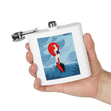 Siren of the Waves Stainless Steel Flask – Dramatic Sea Power & Bold Elegance