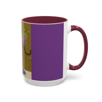 Wisteria Elegance Colorful Mug (11oz, 15oz) – Floral Beauty, Kimono Art & Timeless Grace
