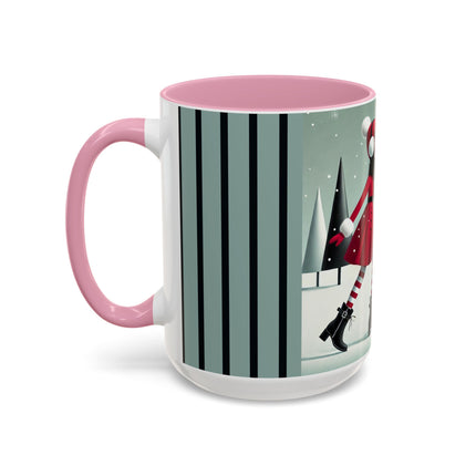 Red Sled & Curious Cats Colorful Mugs (11oz, 15oz)